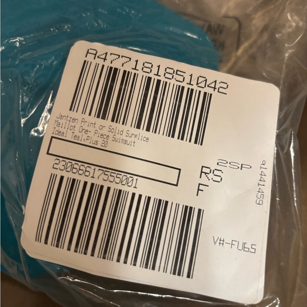 Women's Jantzen Maillot One-Pc Teal/Turquoise Swimsuit Sz 20 - Picture 5 of 6